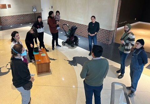 Workshop attendees in the Spurlock museum lobby.